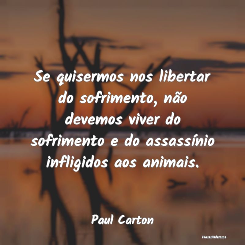 Se quisermos nos libertar do sofrimento, não deve...