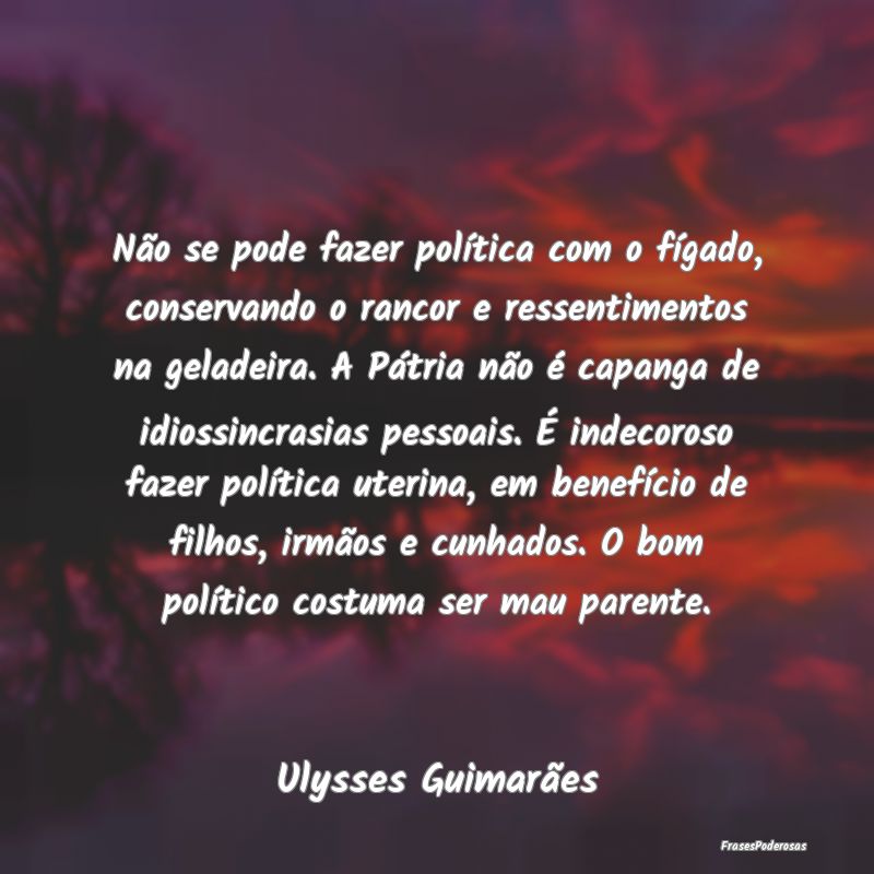 Não se pode fazer política com o fígado, conser... Não se pode fazer política com o fígado, conser...