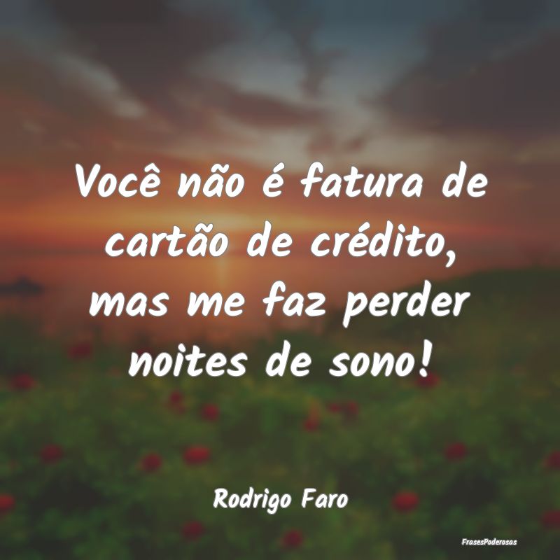 Você não é fatura de cartão de crédito, mas m...