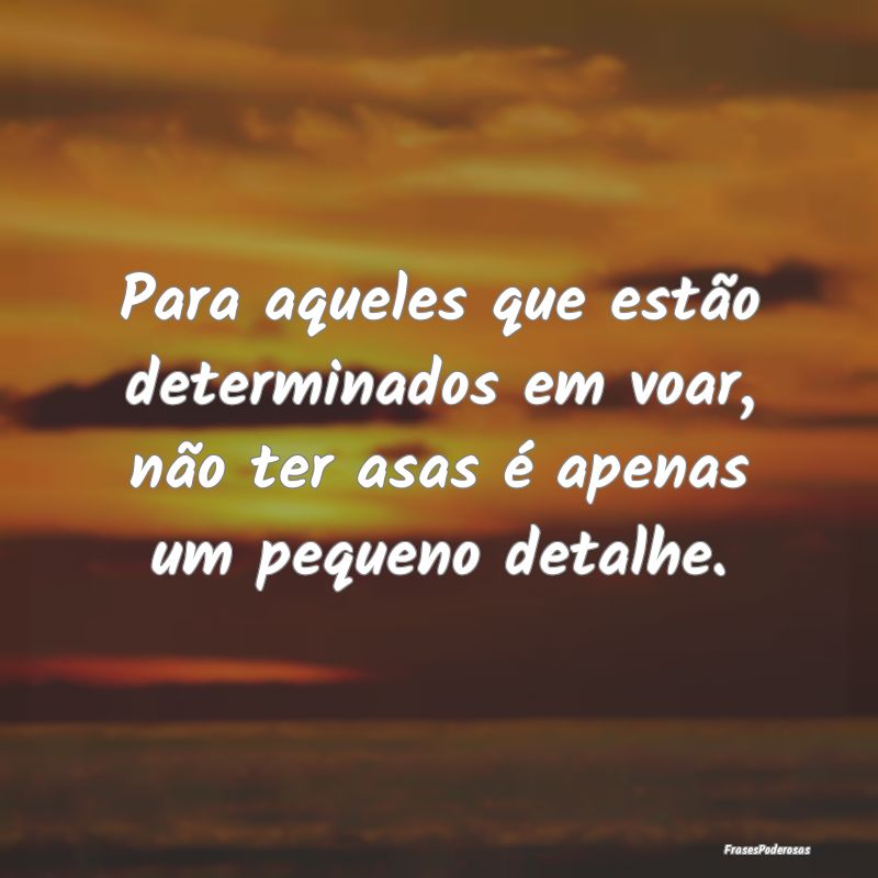 Para aqueles que estão determinados em voar, não...
