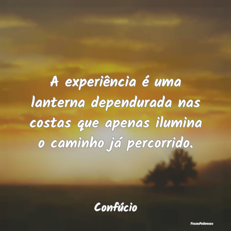 A experiência é uma lanterna dependurada nas cos... A experiência é uma lanterna dependurada nas cos...