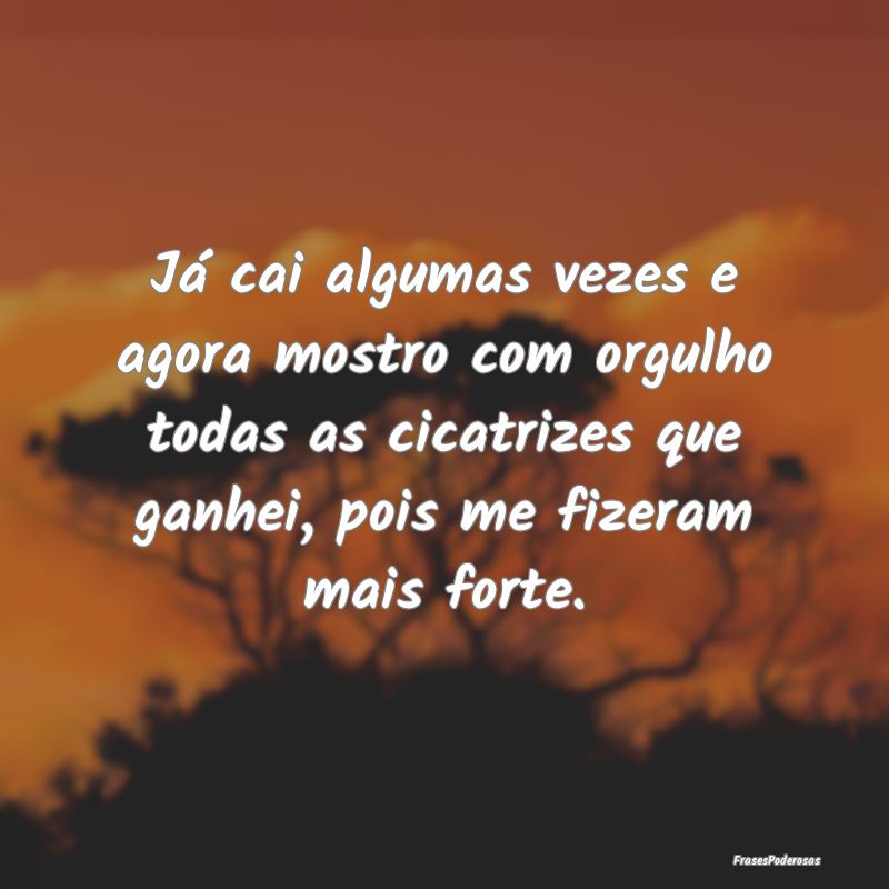 Já cai algumas vezes e agora mostro com orgulho t... Já cai algumas vezes e agora mostro com orgulho t...