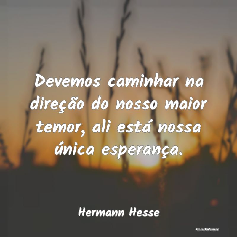 Devemos caminhar na direção do nosso maior temor...