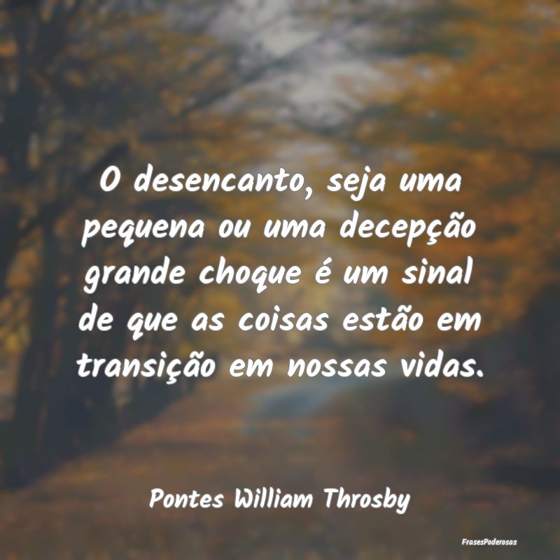 O desencanto, seja uma pequena ou uma decepção g... O desencanto, seja uma pequena ou uma decepção g...