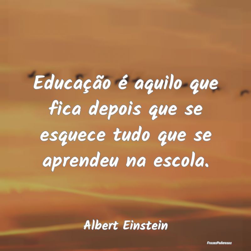 Educação é aquilo que fica depois que se esquec... Educação é aquilo que fica depois que se esquec...