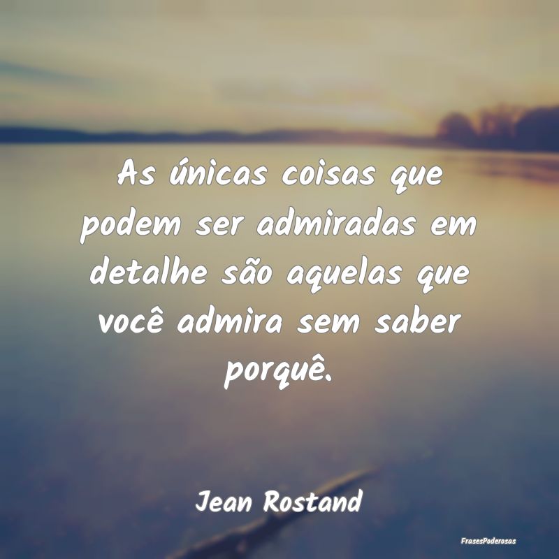 As únicas coisas que podem ser admiradas em detal... As únicas coisas que podem ser admiradas em detal...