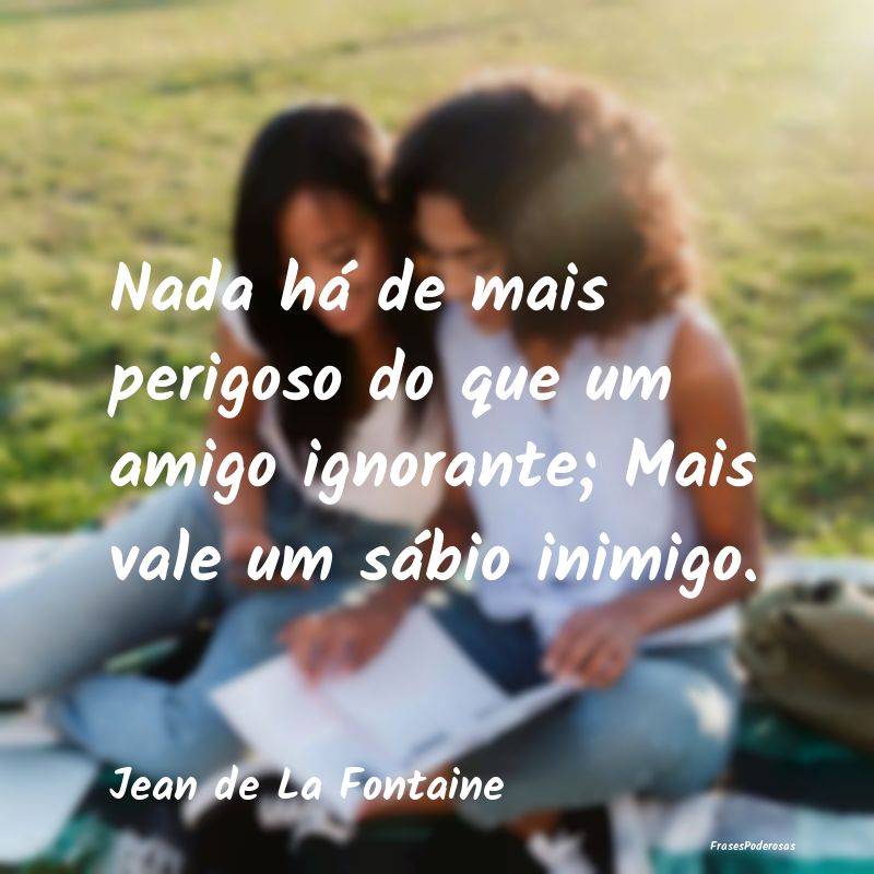 Nada há de mais perigoso do que um amigo ignorant...
