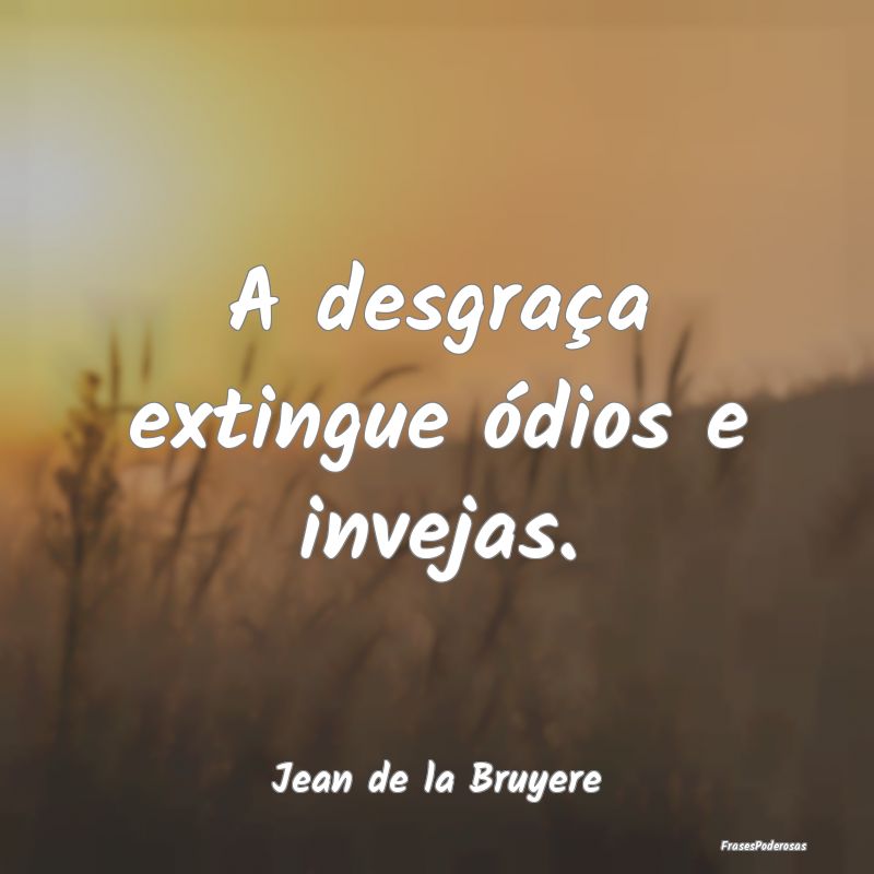 A desgraça extingue ódios e invejas....