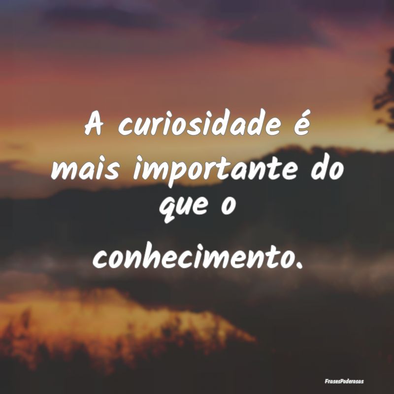 A curiosidade é mais importante do que o conhecim...