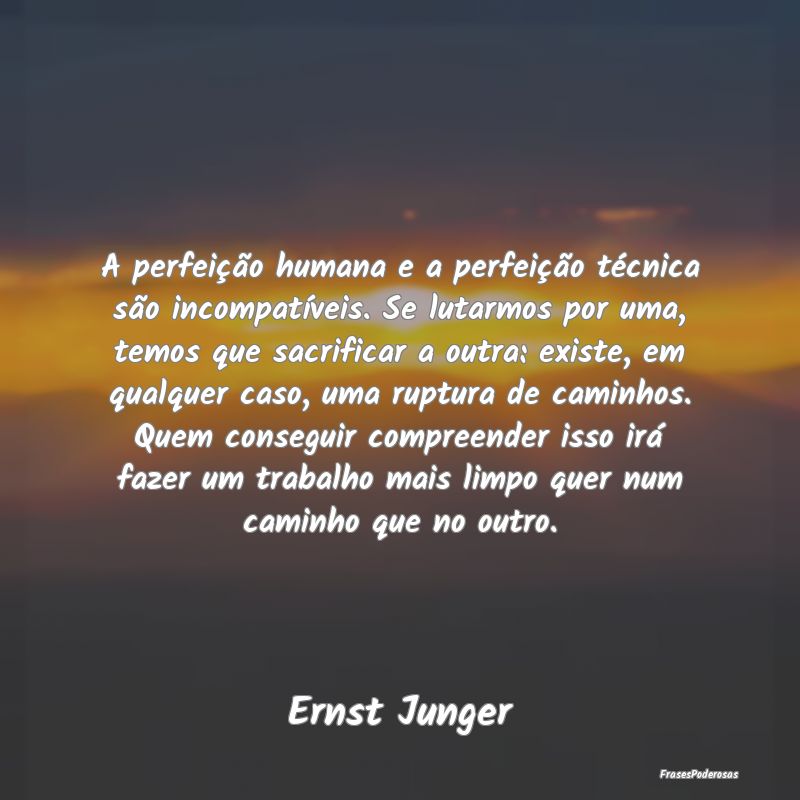 A perfeição humana e a perfeição técnica são... A perfeição humana e a perfeição técnica são...