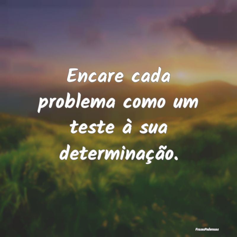 Encare cada problema como um teste à sua determin...