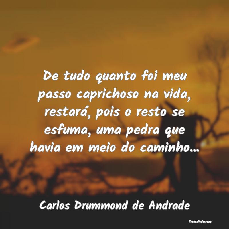 De tudo quanto foi meu passo caprichoso na vida, r... De tudo quanto foi meu passo caprichoso na vida, r...