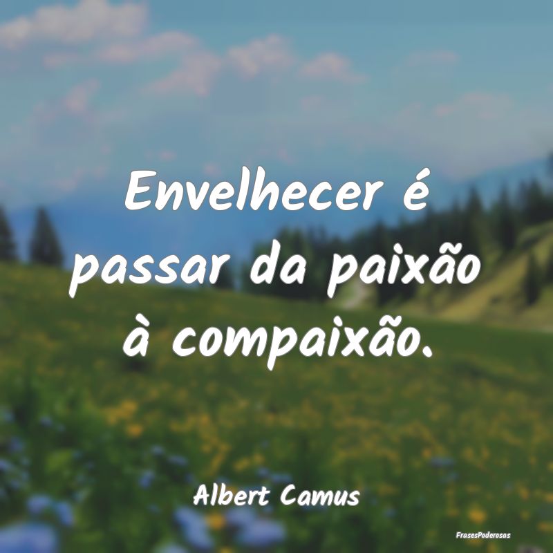 Envelhecer é passar da paixão à compaixão....