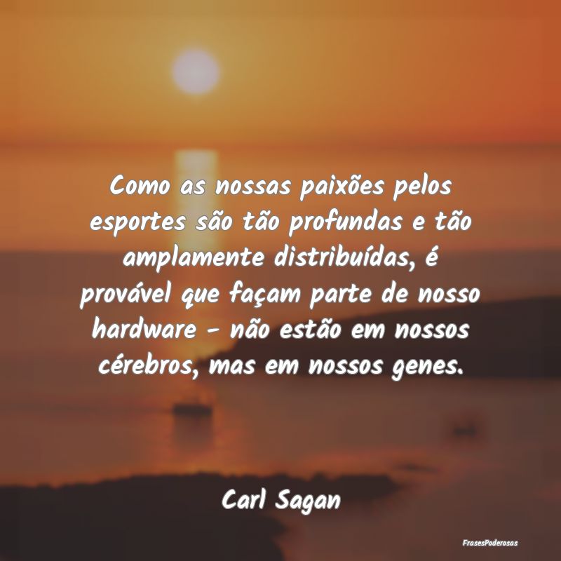 Como as nossas paixões pelos esportes são tão p...