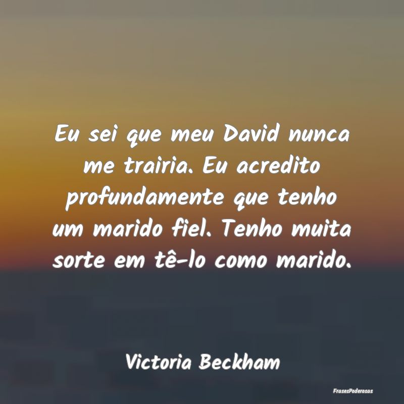Eu sei que meu David nunca me trairia. Eu acredito... Eu sei que meu David nunca me trairia. Eu acredito...
