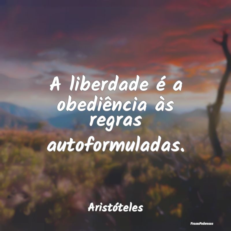 A liberdade é a obediência às regras autoformul...