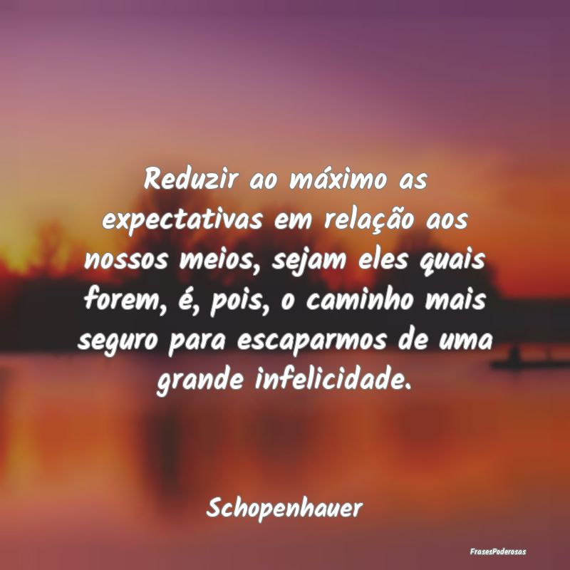 Reduzir ao máximo as expectativas em relação ao... Reduzir ao máximo as expectativas em relação ao...