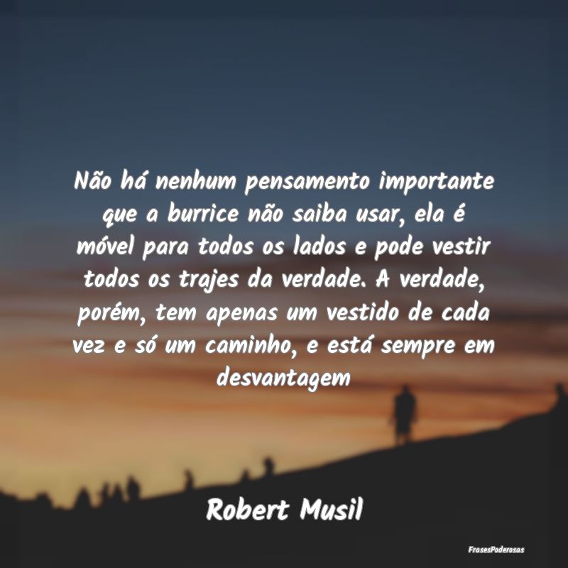 Não há nenhum pensamento importante que a burric... Não há nenhum pensamento importante que a burric...