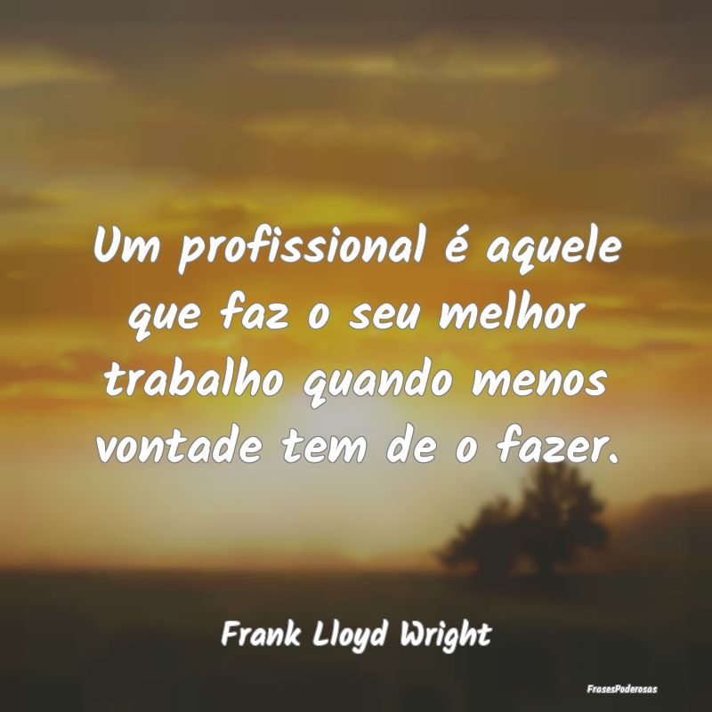 Um profissional é aquele que faz o seu melhor tra... Um profissional é aquele que faz o seu melhor tra...