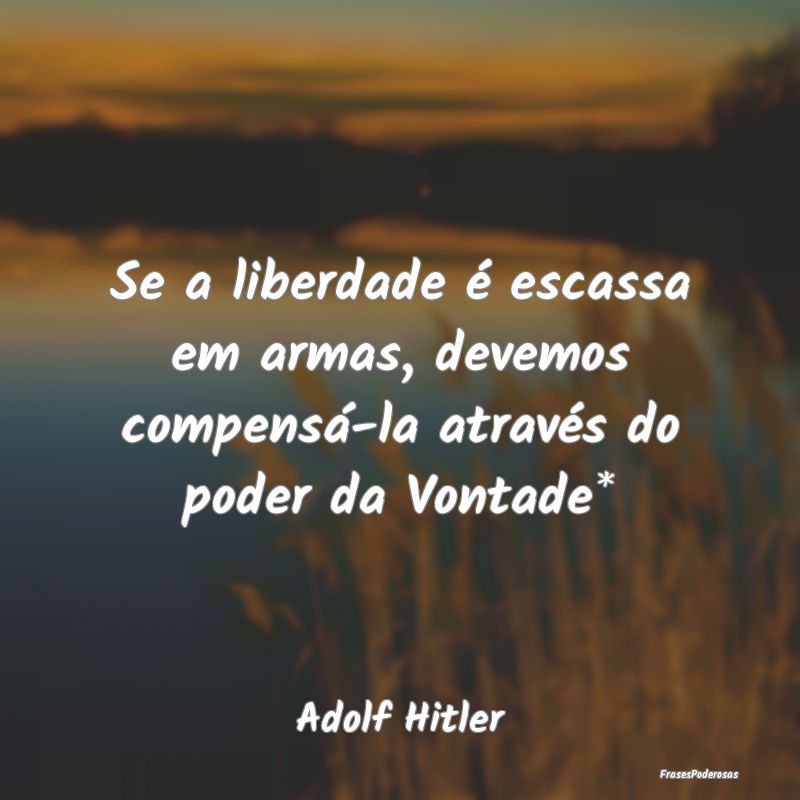 Se a liberdade é escassa em armas, devemos compen...