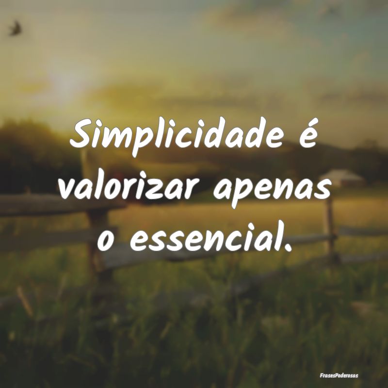 Simplicidade é valorizar apenas o essencial.
...