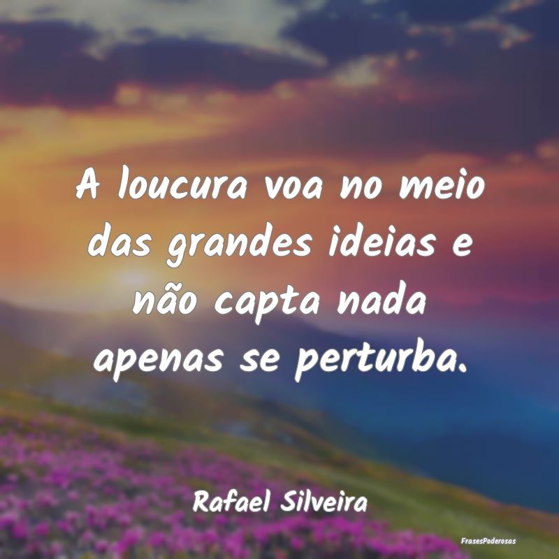 A loucura voa no meio das grandes ideias e não ca...