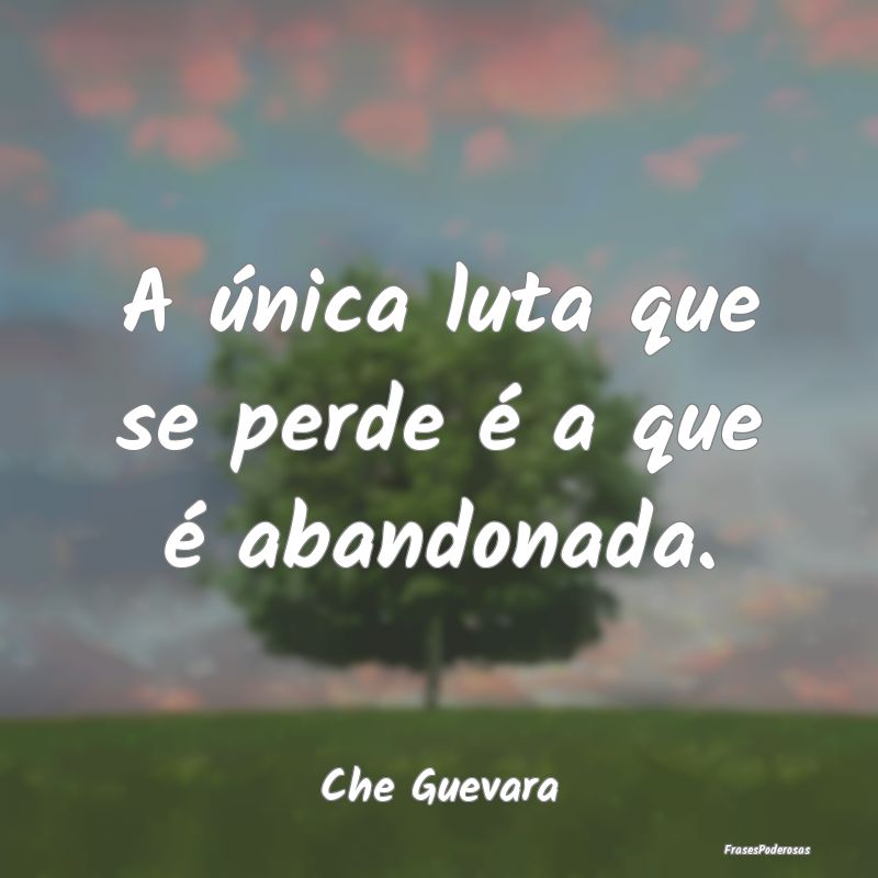A única luta que se perde é a que é abandonada....