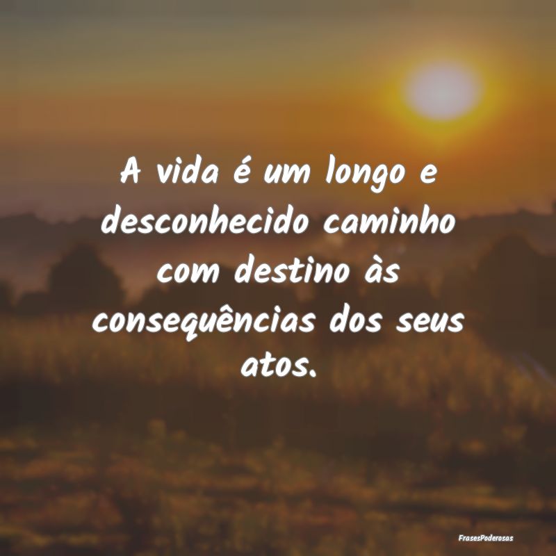 A vida é um longo e desconhecido caminho com dest...