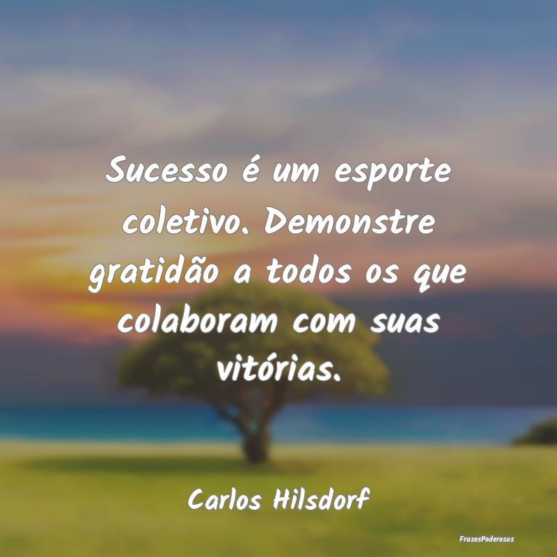 Sucesso é um esporte coletivo. Demonstre gratidã... Sucesso é um esporte coletivo. Demonstre gratidã...
