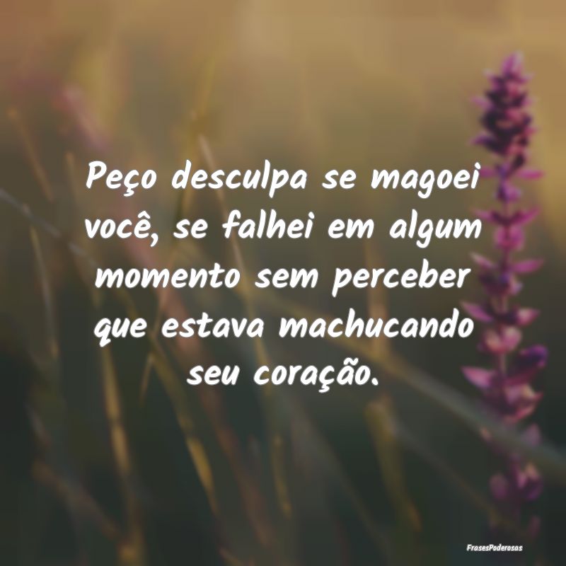 Peço desculpa se magoei você, se falhei em algum... Peço desculpa se magoei você, se falhei em algum...