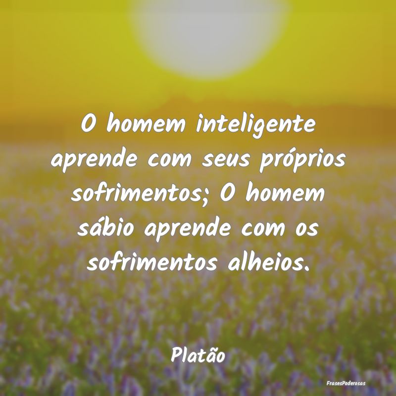 O homem inteligente aprende com seus próprios sof... O homem inteligente aprende com seus próprios sof...