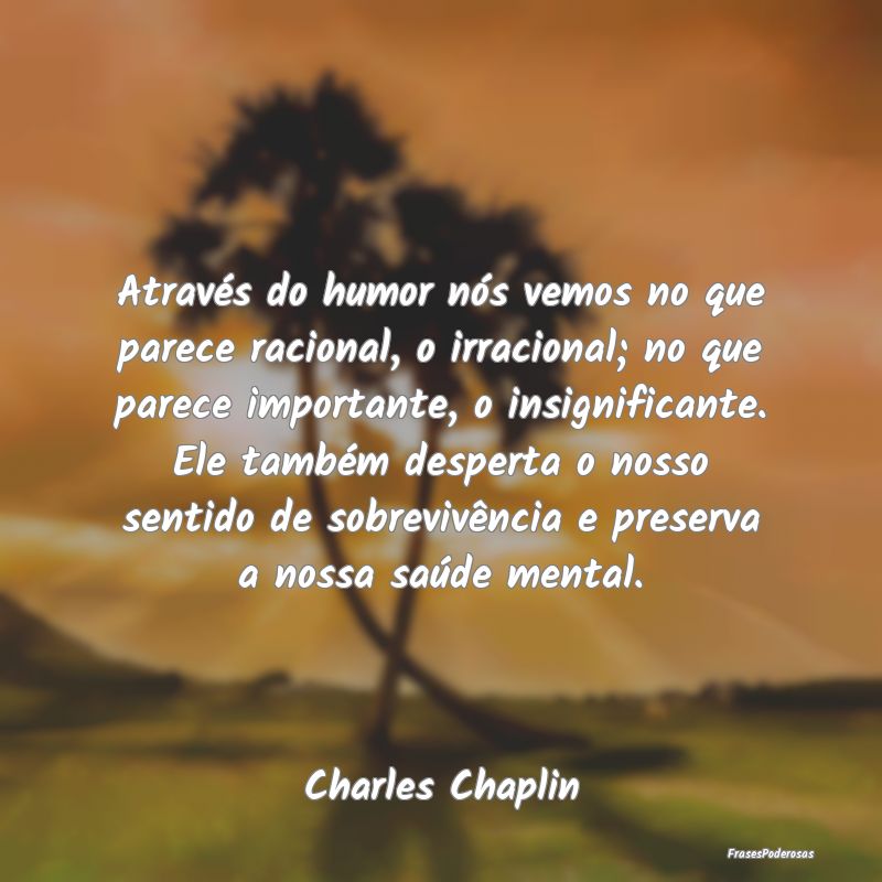 Através do humor nós vemos no que parece raciona... Através do humor nós vemos no que parece raciona...