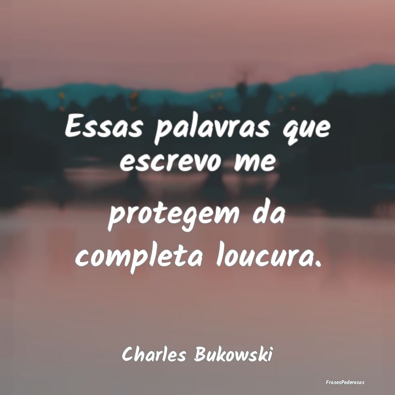 Essas palavras que escrevo me protegem da completa...
