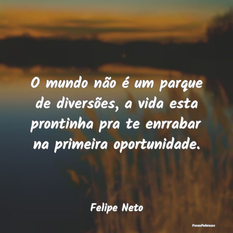 O mundo não é um parque de diversões, a vida es... O mundo não é um parque de diversões, a vida es...