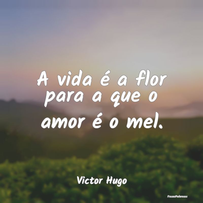 A vida é a flor para a que o amor é o mel....