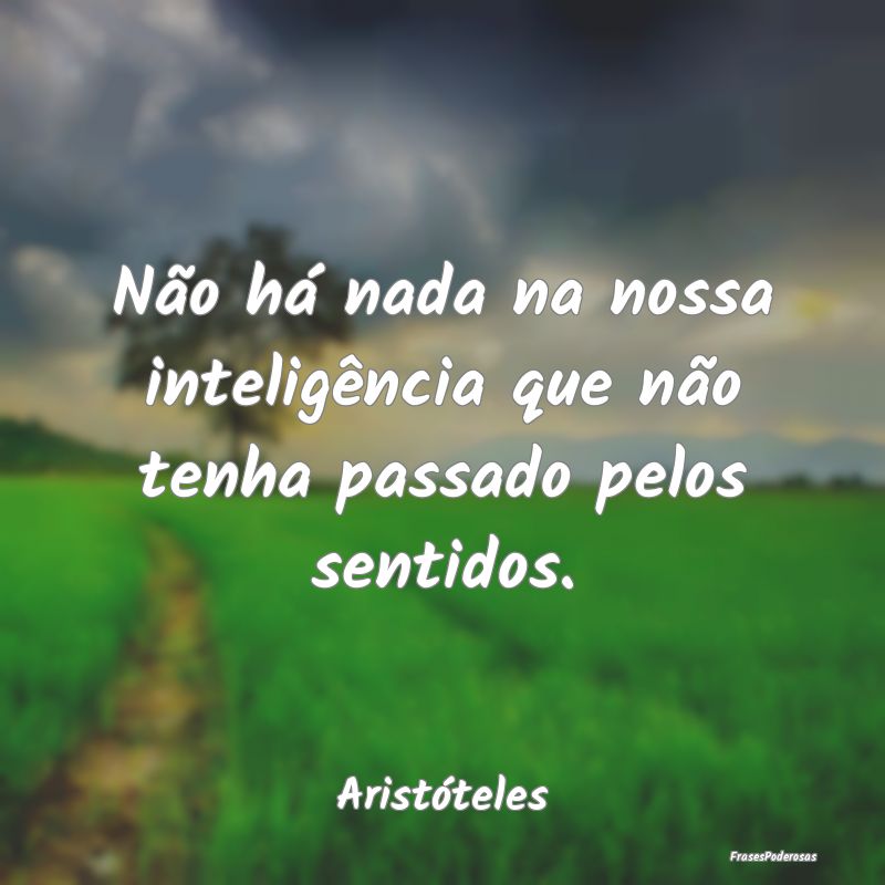 Não há nada na nossa inteligência que não tenh...