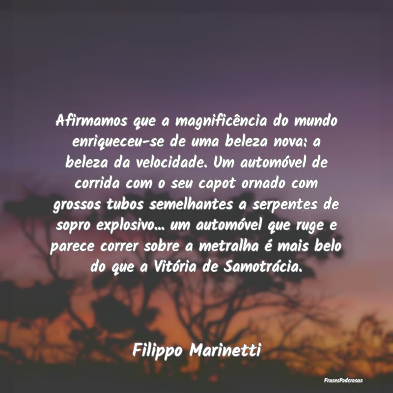 Frases de Vitória - Afirmamos que a magnificência do mundo enriqueceu...