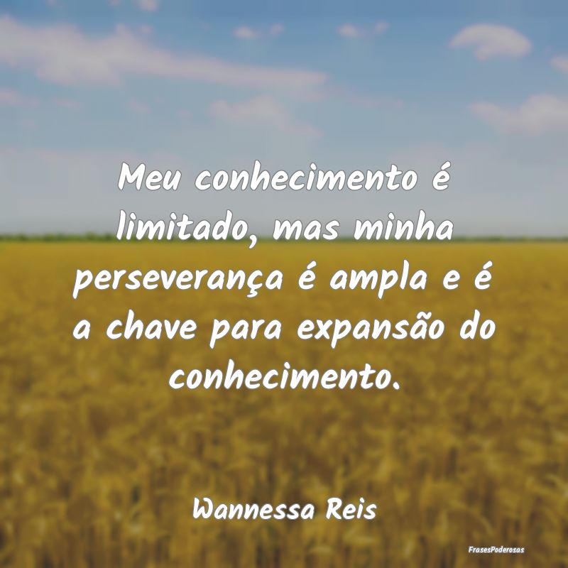 Meu conhecimento é limitado, mas minha perseveran... Meu conhecimento é limitado, mas minha perseveran...