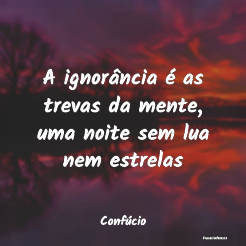 Frases de Ignorância - A ignorância é as trevas da mente, uma noite sem...