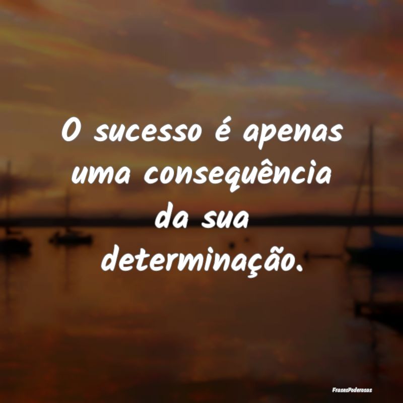 O sucesso é apenas uma consequência da sua deter...