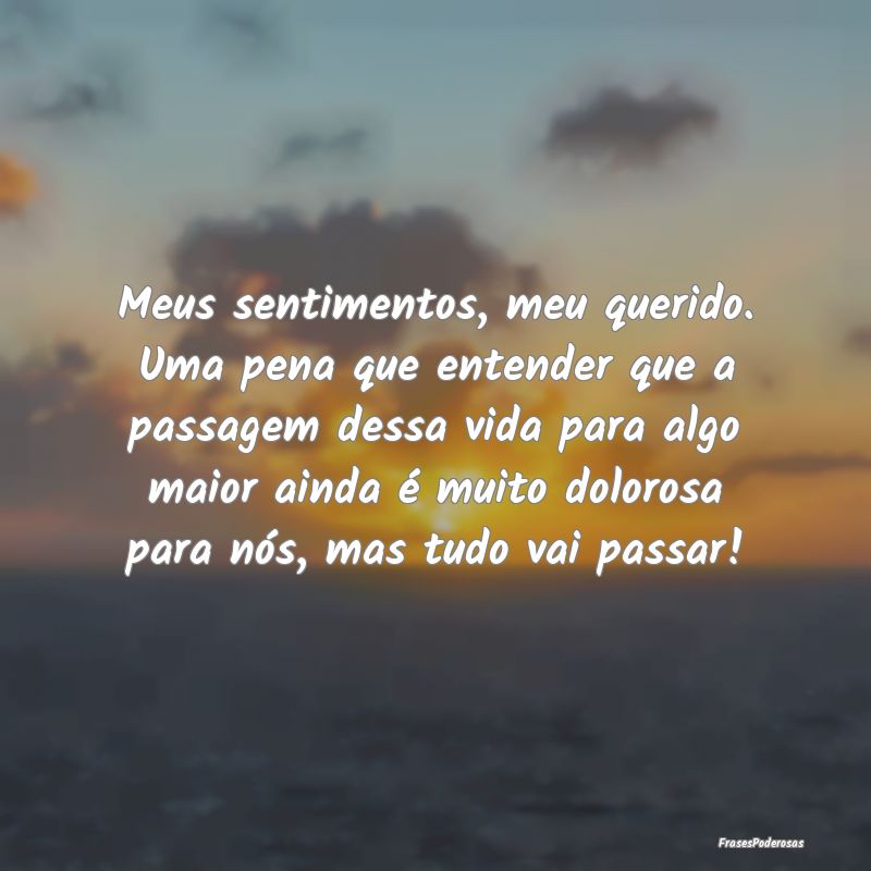Meus sentimentos, meu querido. Uma pena que entend...