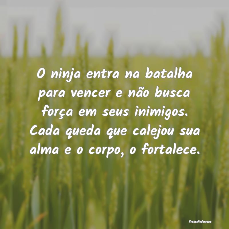 O ninja entra na batalha para vencer e não busca ... O ninja entra na batalha para vencer e não busca ...