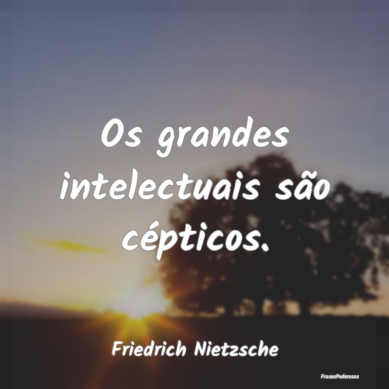 Os grandes intelectuais são cépticos....