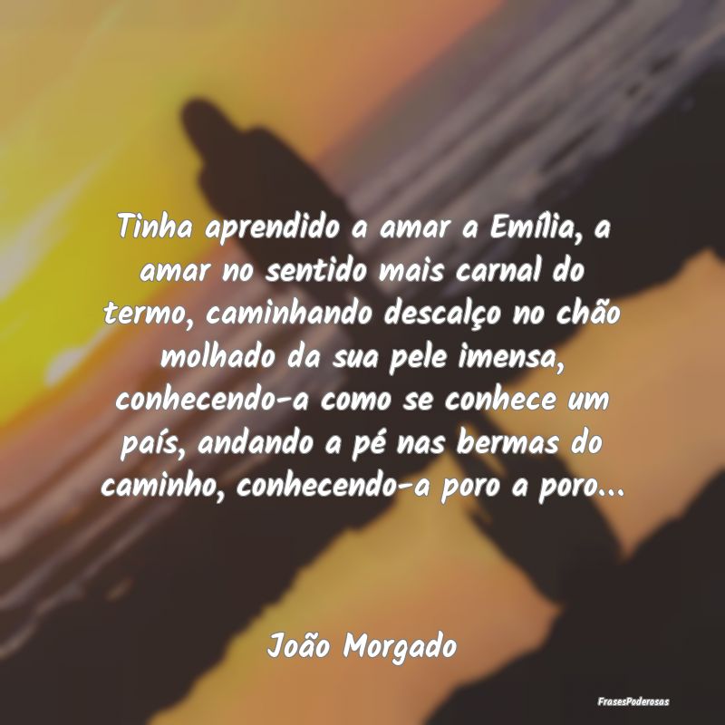 Tinha aprendido a amar a Emília, a amar no sentid... Tinha aprendido a amar a Emília, a amar no sentid...