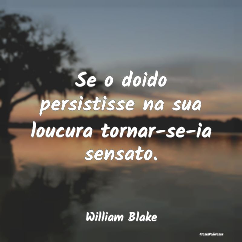 Se o doido persistisse na sua loucura tornar-se-ia...