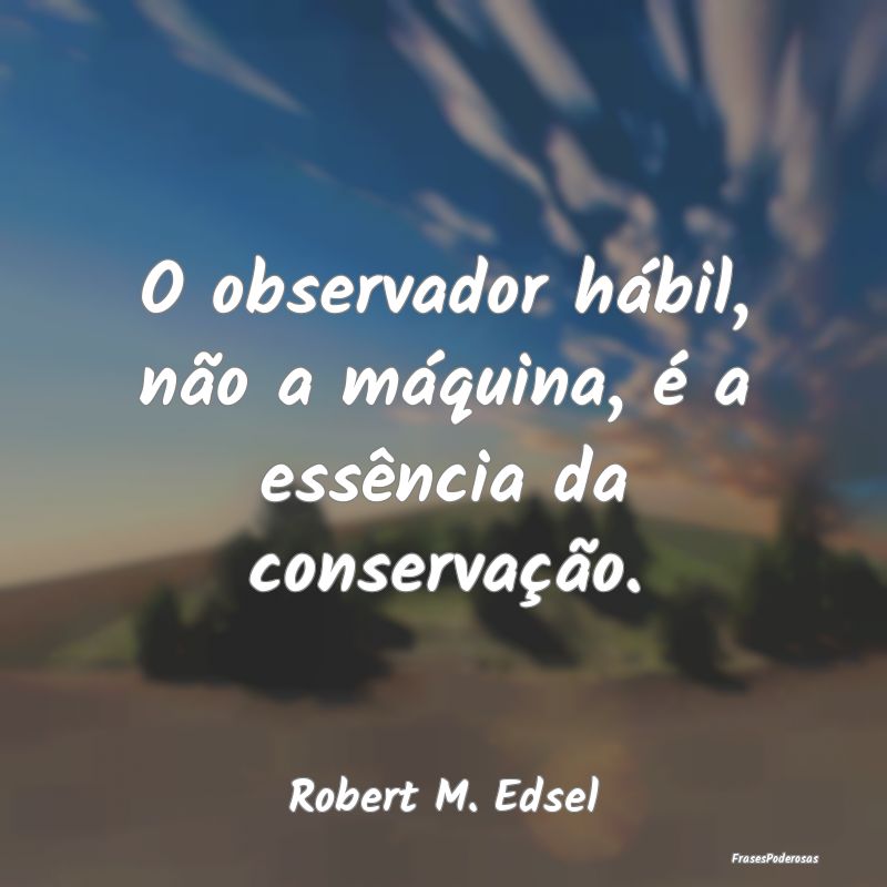 O observador hábil, não a máquina, é a essênc...
