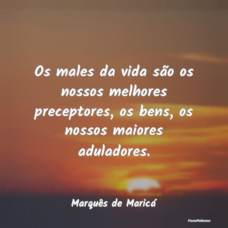 Os males da vida são os nossos melhores preceptor... Os males da vida são os nossos melhores preceptor...