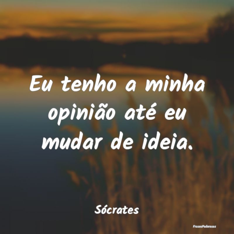 Eu tenho a minha opinião até eu mudar de ideia....