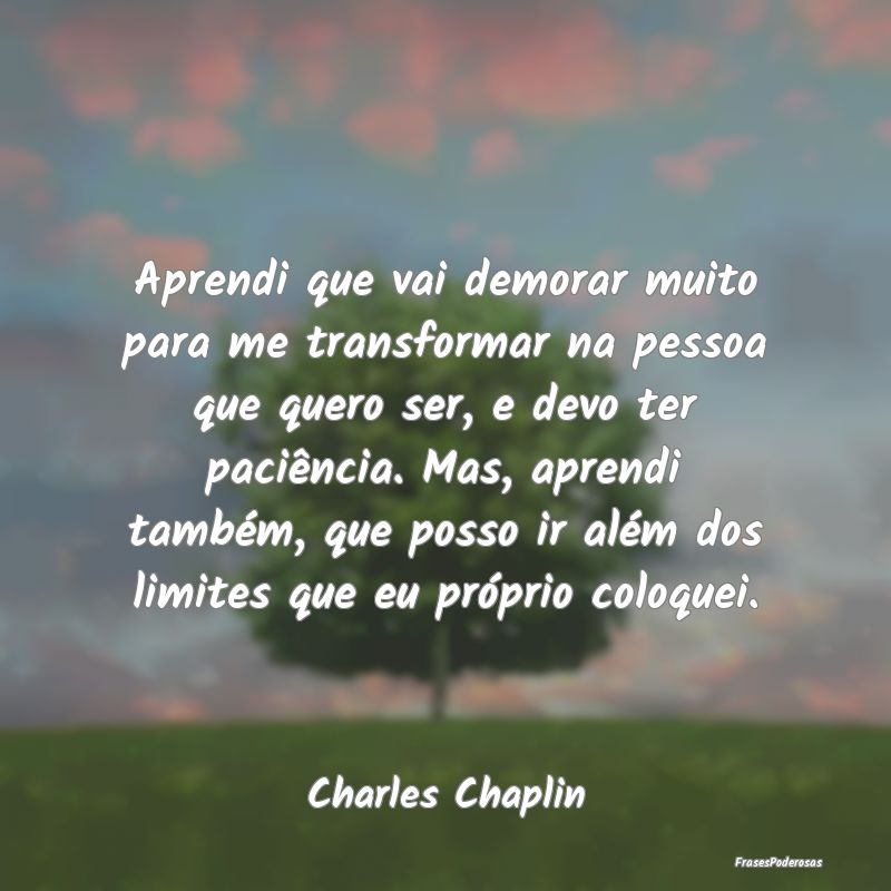 Aprendi que vai demorar muito para me transformar ... Aprendi que vai demorar muito para me transformar ...