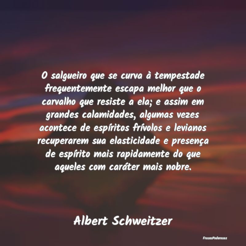 O salgueiro que se curva à tempestade frequenteme... O salgueiro que se curva à tempestade frequenteme...
